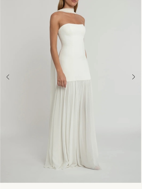 Jenny Yoo Dresses & Skirts - Jenny Yoo Strapless White Chiffon Panel Gown